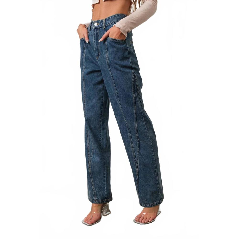 NEW PRETTY GARBAGE vintage seam jeans in dark wash - Picture 3 of 4